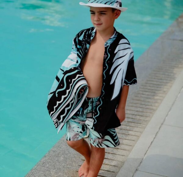 Μαγιό βερμούδα allover print tropical mint - Image 2